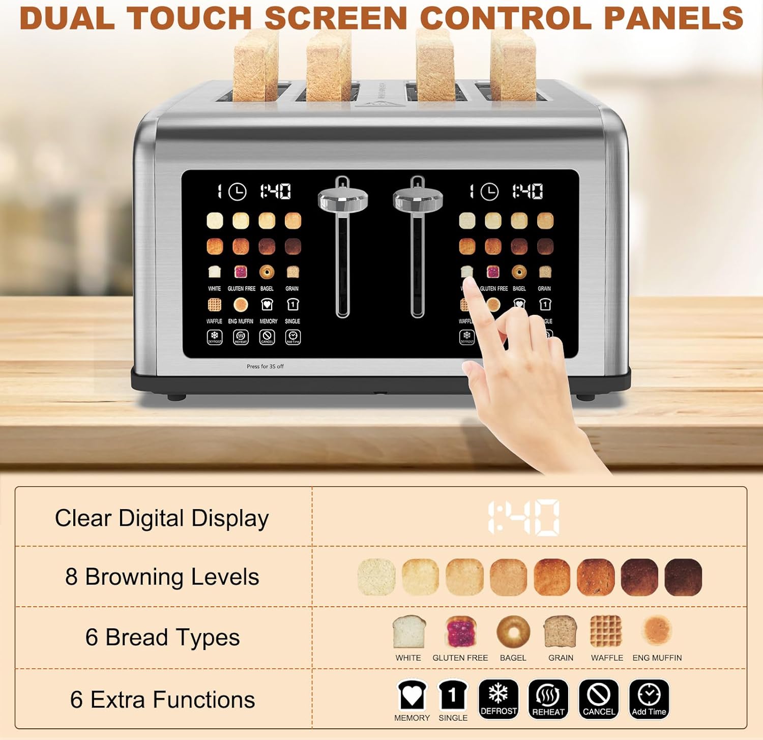 TOASTORA™ Smart Touch Toaster